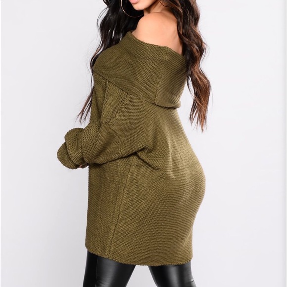 Oversized Sweater Olive color - Picture 3 of 3